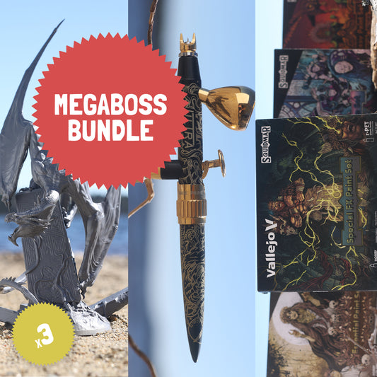 Megaboss bundle: 3 Strakh dragons, 4 Vallejo paint sets and the H&S Ultra airbrush